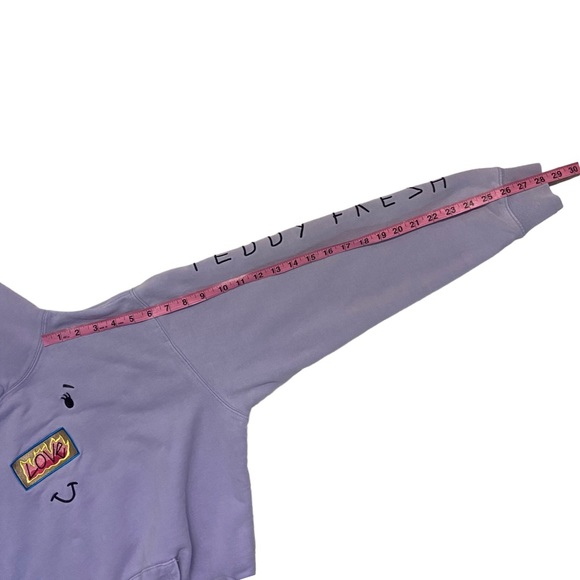 Teddy Fresh Love Face Purple Hoodie Sweatshirt Embroidered S - Picture 12 of 13
